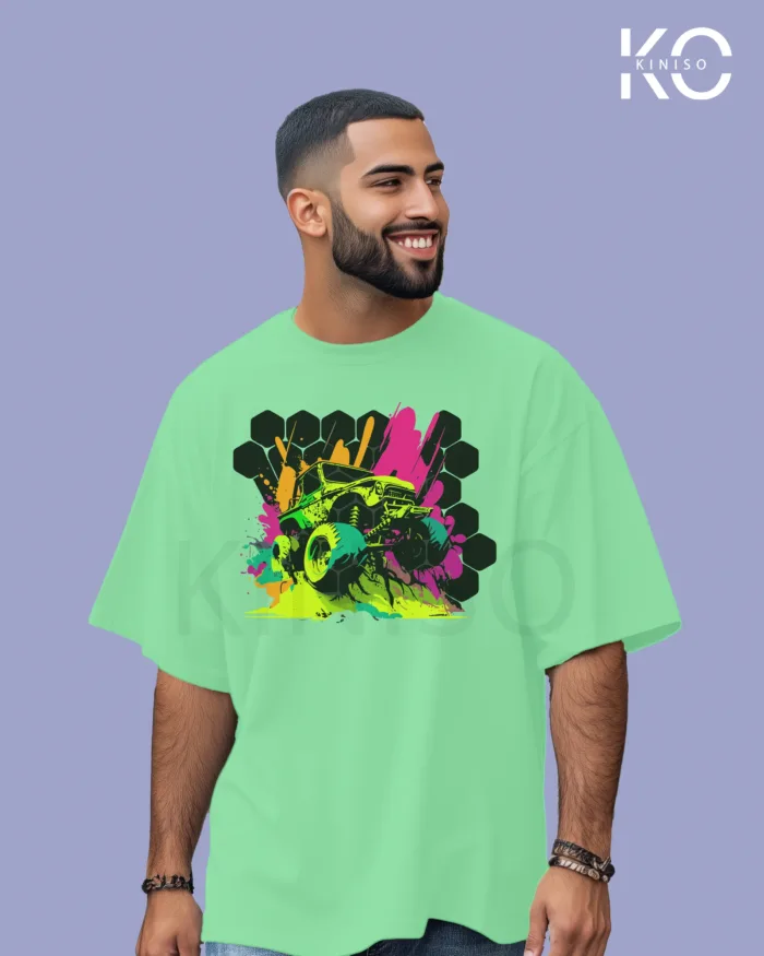 Car themed printed t-shirts with monster car design for men - Image 4